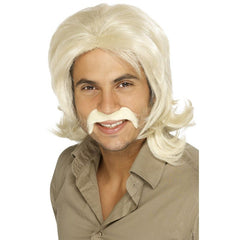 retro blonde wig long layered 1970s costume wig