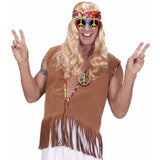 Lightweight retro hippie necklace for flower power and 1960s themed parties