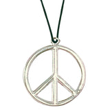Retro metal hippie necklace with peace-inspired pendant for 1960s costumes