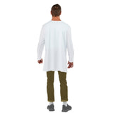 Back view of mid thigh length lab coat