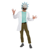 Rick from Rick and Morty Costume - Adult, sleeveless top, lab coat and half mask.