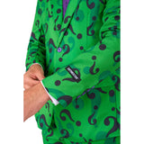 Riddler green question mark suit sleeve detail