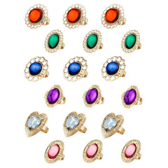 Costume jewellery ring with coloured gem, available in 6 styles for medieval, royal, or princess costumes
