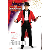 Packaging for the ringmaster adult circus costume