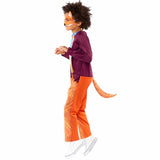 Side view of Roald Dahl Fantastic Mr Fox Boys Costume with attached tail and mask 