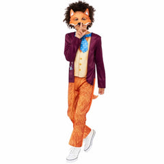 Roald Dahl Fantastic Mr Fox Boys Costume, jumpsuit with tail, mask and book mark.