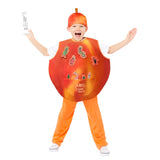 Roald Dahl James and the Giant Peach Costume, orange tabard with insects, hat and trousers.