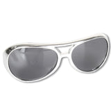 rock and roll sunglasses in silver, Elvis style, 1970's.
