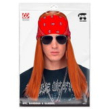 Packaging for 80s rock star long straight wig costume