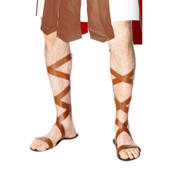Roman costume sandals with foam sole and faux suede straps