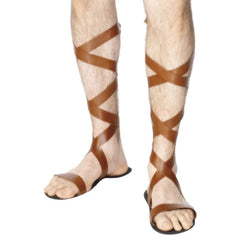 Roman costume sandals with foam sole and faux suede straps