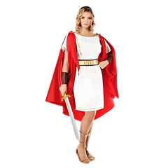 Roman senator lady adult costume with robe and cape