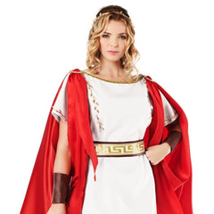 Ladies Roman senator costume with robe, cape, diadem and armlets