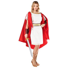 Ladies Roman senator costume with robe, cape, diadem and armlets
