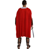 Men's Roman Warrior Costume with cape and armour back view