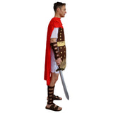 Men's Roman Warrior Costume with armour and cape side view