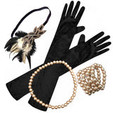 rose gold gatsby kit with gloves pearls and headpiece