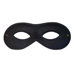 Flexible round black eye mask with elastic strap – superhero or masquerade accessory for adults and kids