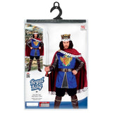 Men's Royal King Costume with coat, cape, belt, boot covers and crown – Widmann packaging