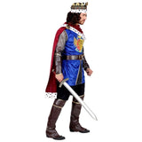 Men's Royal King Costume with long red cape – side view