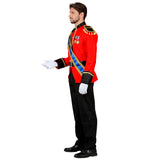 Red royal prince jacket with epaulets, medals, sash with pants, belt and gloves