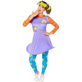 Rugrats Angelica Women's Costume, hooded purple dress, tights and headpiece.
