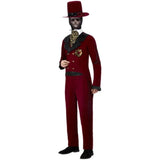 Sacred Heart Groom Costume - Burgundy tail coat, mock shirt, matching trousers, mask and hat that folds flat.