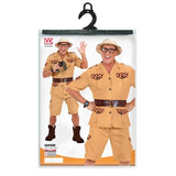 Men's Safari Costume with shirt, shorts and belt packaging