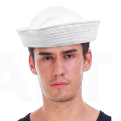 Sailor gob hat unisex white nautical costume accessory