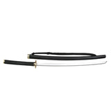 105cm samurai sword costume prop with shiny blade and black sheath, ideal for ninja or warrior costumes