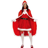 Red Santa cape with white trim for adults