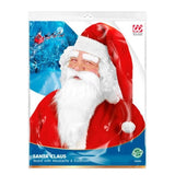 Packaged Santa Claus beard with moustache and eyebrows on a white background