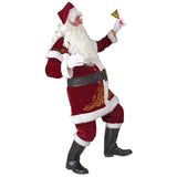 Traditional santa claus costume with fur trim