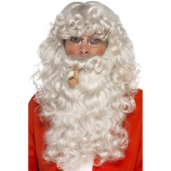 Grey Santa dress up kit with wig beard glasses and pipe