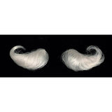 pair of white eyebrows on black and white background, ideal for santa costumes