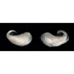 pair of white eyebrows on black and white background, ideal for santa costumes