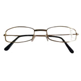 Santa glasses with gold rectangular frame and clear lenses