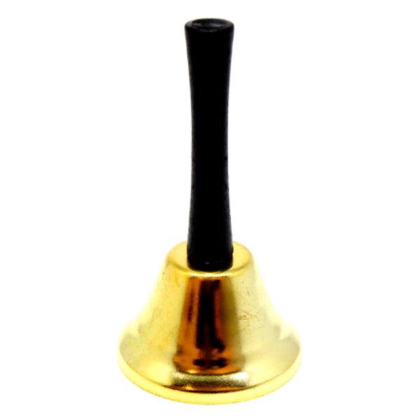 Santa Hand Bell – gold Christmas bell with handle for Santa costumes and festive events