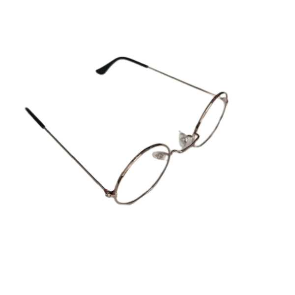 Gold rimmed round Santa glasses with clear lenses