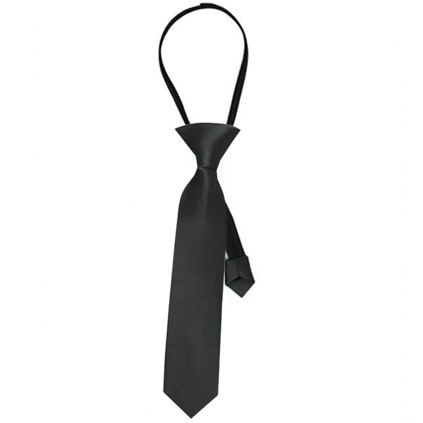 Black satin gangster tie for 1920s or mobster costumes by Sweida’s Party