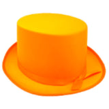Orange satin top hat adult costume accessory