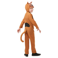 Scooby Doo Classic Child Costume, jumpsuit with attched hood, digitally print face on hood and 3d ears.