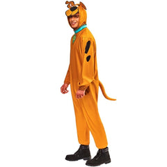 Person wearing a acooby doo costume on a white background