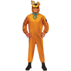Person wearing a acooby doo costume on a white background