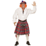 Scotsman costume kilt with hat and attached orange hair