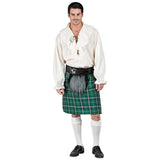 Men's Scottish tartan kilt with plush-look sporran – alternate front view