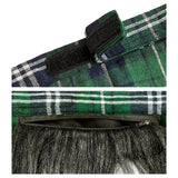 Scottish tartan costume kilt with adjustable waist and plush-look sporran detail