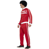 Side view of red scouser tracksuit for adults