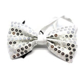 Sequin bow tie in silver