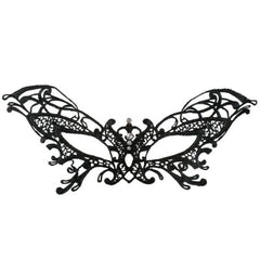 Lace eye mask with diamante accents and ribbon ties